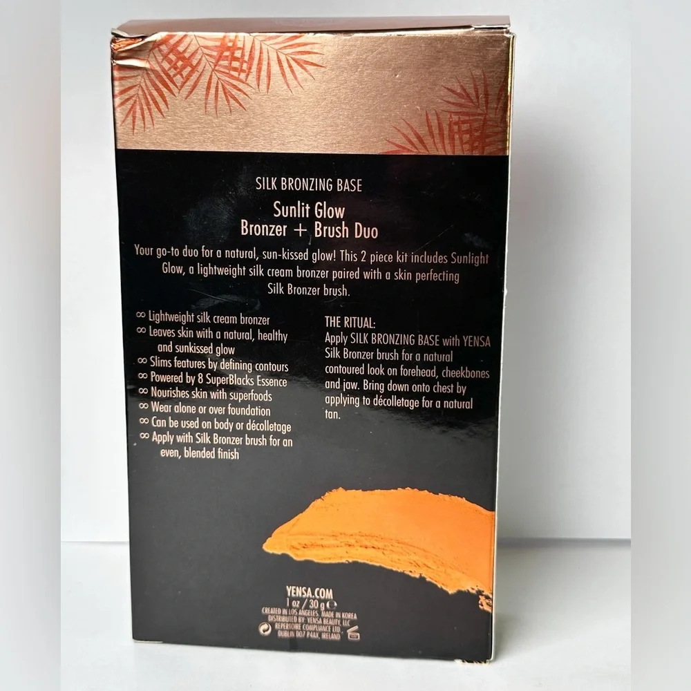 🆕 YENSA Silk Bronzing Base in Sunlit Glow Bronzer & Brush Duo NIB